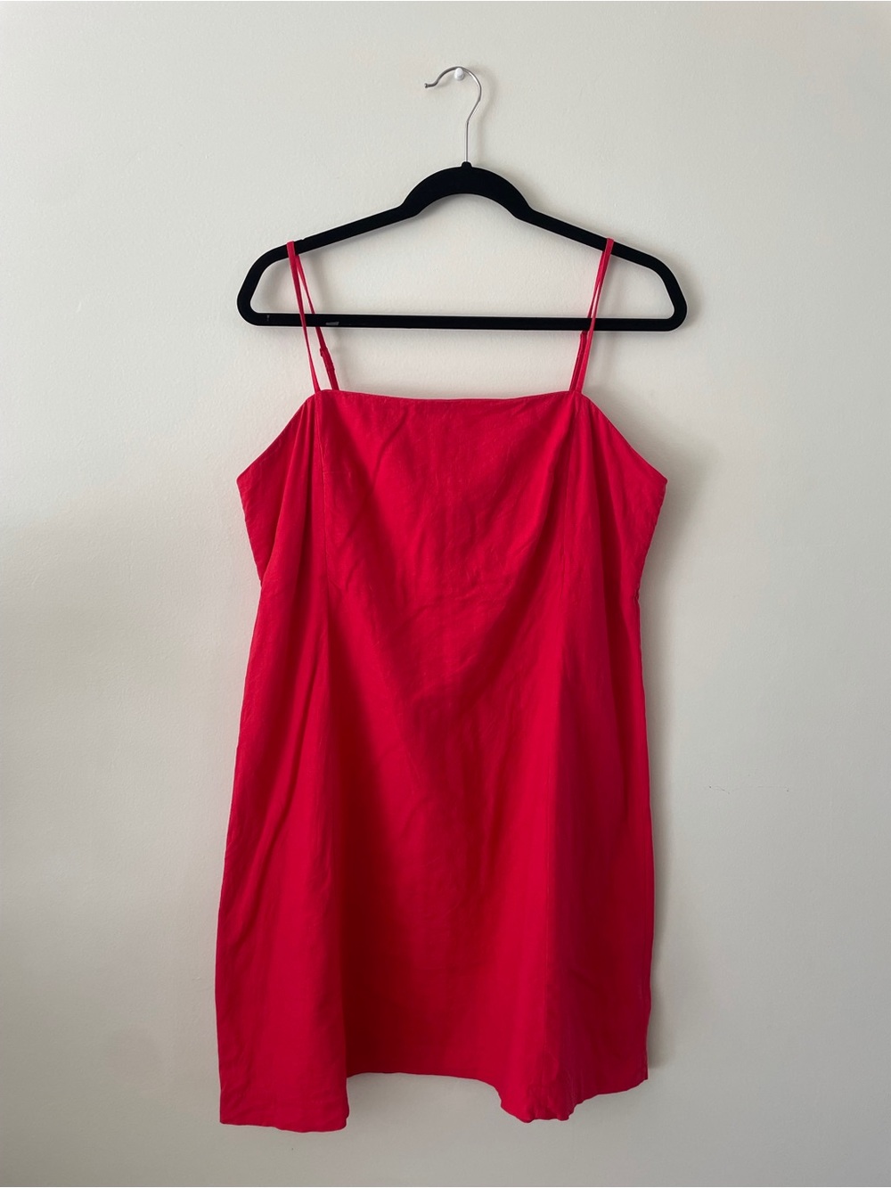 Gap Red Linen Blend Lightweight Coastal Summer Minimalist Mini Dress Women Large